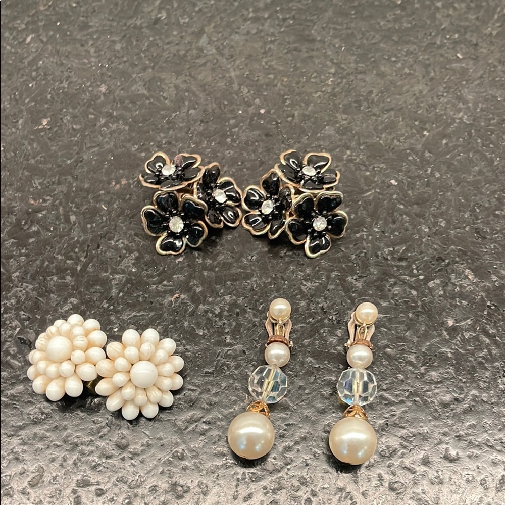 Three different Vintage (1950’s) clip on earrings Earrings Set